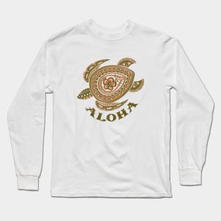 Aloha Coral Tribal Honu -4483 Long Sleeve T-Shirt